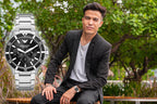 Emporio Armani Diver Chronograph Quartz Black Dial Silver Steel Strap Watch For Men - AR11360