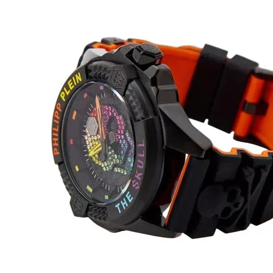 Philipp Plein The Skull Black Dial Black Silicone Strap Watch For Men - PWAAA1121
