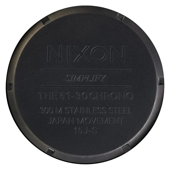 Nixon 51-30 Chronograph Black Dial Black Steel Strap Watch for Men - A083-1041