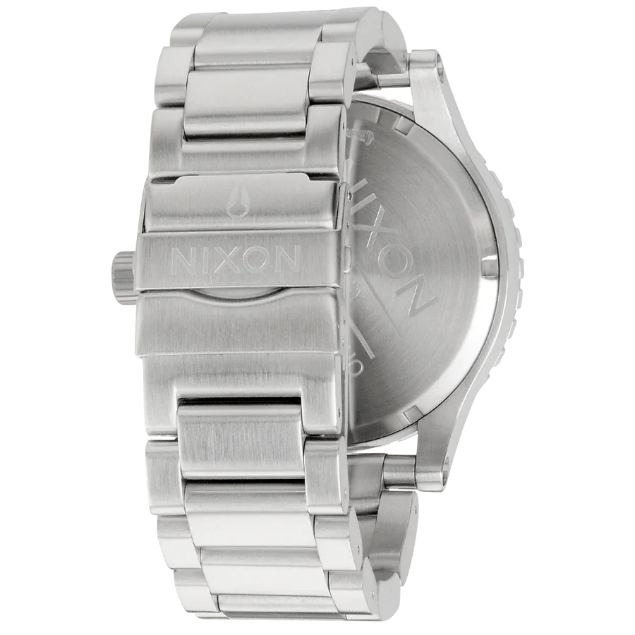 Nixon 51-30 Chrono White Dial Silver Steel Strap Watch for Men - A083-100