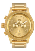 Nixon 51-30 Chronograph Gold Dial Gold Steel Strap Watch for Men - A083-502