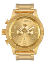 Nixon 51-30 Chronograph Gold Dial Gold Steel Strap Watch for Men - A083-502