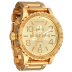 Nixon 51-30 Chrono Gold Dial Gold Steel Strap Watch for Men - A083-502