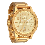 Nixon 51-30 Chronograph Gold Dial Gold Steel Strap Watch for Men - A083-502