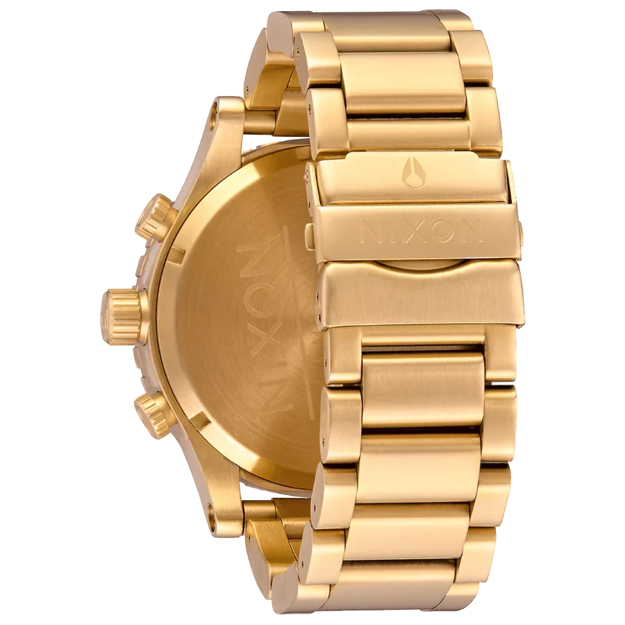 Nixon 51-30 Chrono Gold Dial Gold Steel Strap Watch for Men - A083-502