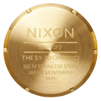 Nixon 51-30 Chronograph Gold Dial Gold Steel Strap Watch for Men - A083-502