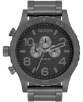 Nixon 51-30 Chronograph Grey Dial Grey Steel Strap Watch for Men - A083-1062