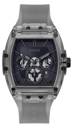 Guess Phoenix Multifunction Black Dial Grey Silicone Strap Watch For Men - GW0203G9