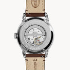 Fossil Townsman Automatic Black Dial Brown Leather Strap Watch for Men - ME3061