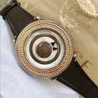 Versace V Metal Icon Quartz Silver Dial Brown Leather Strap Watch For Men - VQL010015