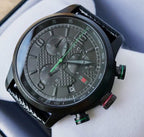 Gucci G Timeless Chronograph Black Dial Black Leather Strap Watch For Men - YA126244