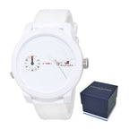Tommy Hilfiger Denim White Dial White Rubber Strap Watch for Men - 1791324