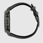 Gucci G Timeless Chronograph Black Dial Black Leather Strap Watch For Men - YA126244