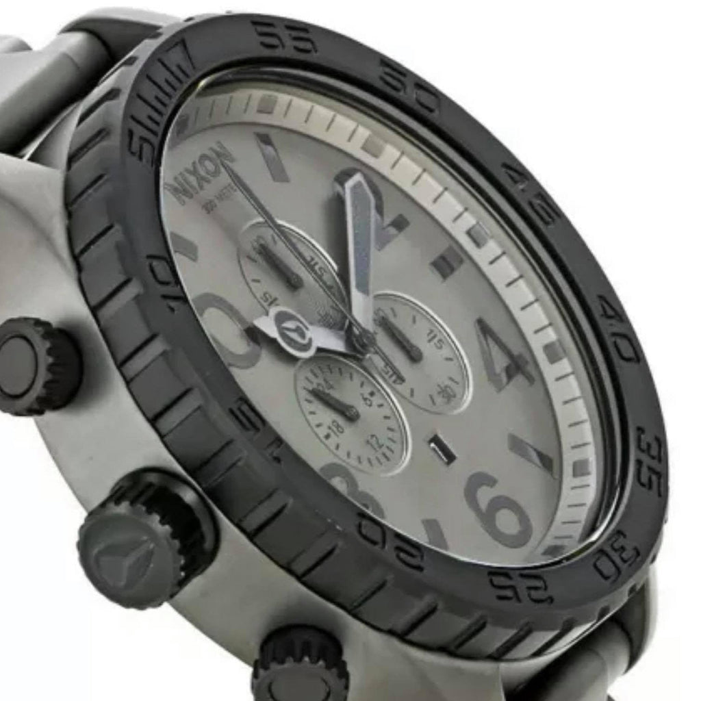 Nixon 51-30 Chronograph Grey Dial Grey Steel Strap Watch for Men - A083-1062