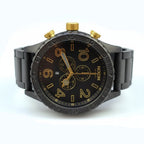 Nixon 51-30 Chronograph Black Dial Black Steel Strap Watch for Men - A083-1041