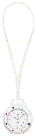 Swatch x AP Royal Pop White Dial White Leather Lanyard Watch for Men - Huit Blanc