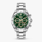Hugo Boss Hero 2.0 Chronograph Green Dial Silver Steel Strap Watch for Men - 1514268