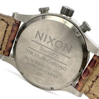 Nixon 51-30 Chronograph Beige Dial Brown Leather Strap Watch for Men - A124-1388