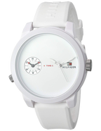 Tommy Hilfiger Denim White Dial White Rubber Strap Watch for Men - 1791324